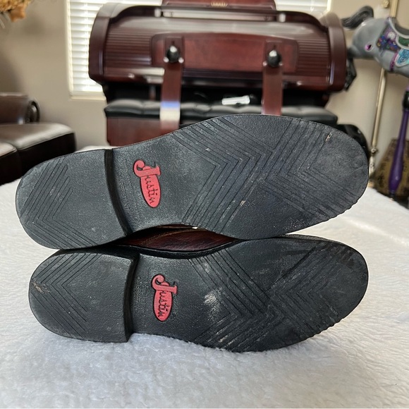 Justin L0995 Cowhide Copper Grizzly Brown Leather Women’s Chukka/Ankle Boots 6 B - Picture 16 of 16